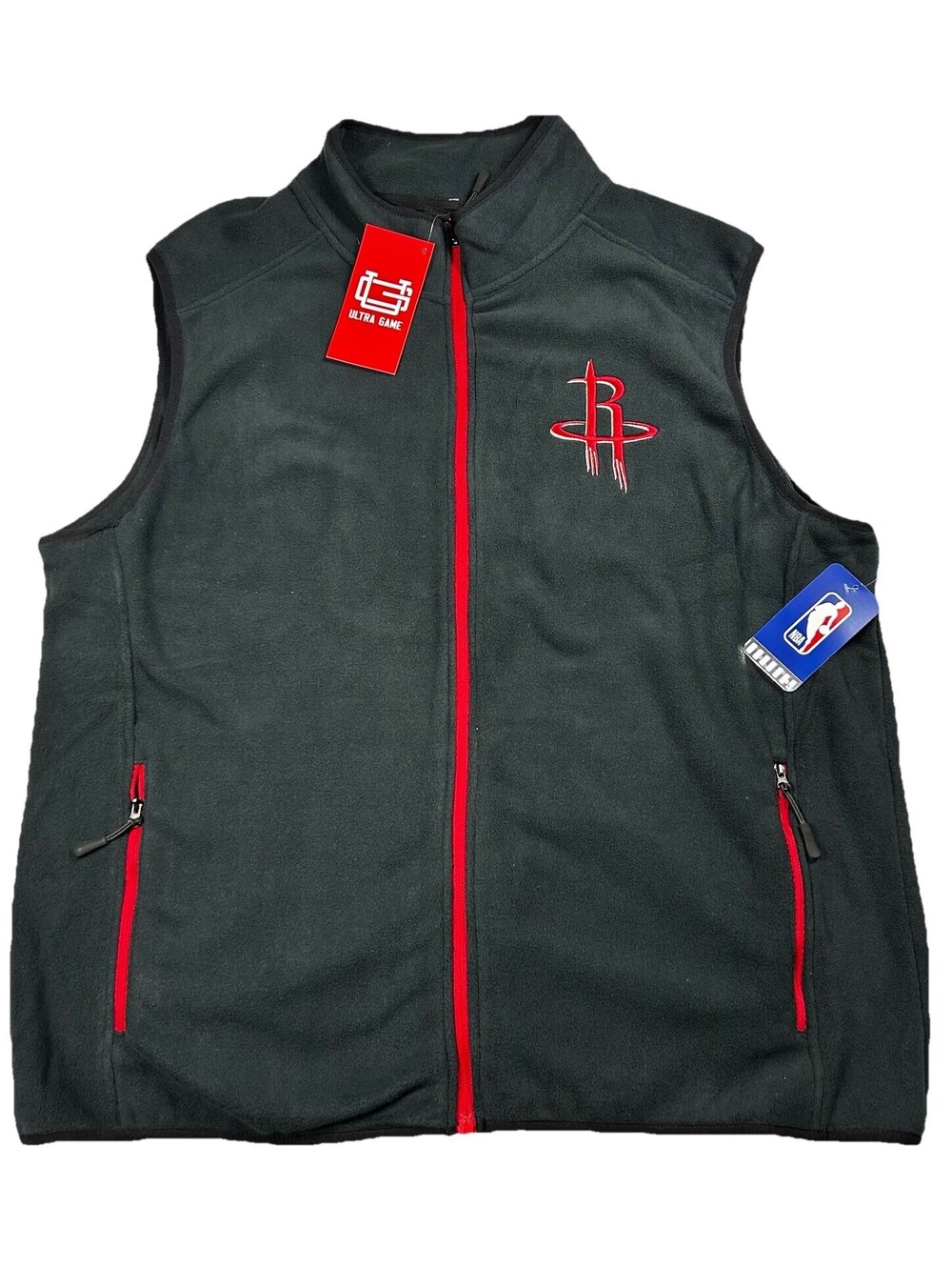 Houston Rockets Vest Men's M Black Red Performance Basketball Fleece Ultra Game